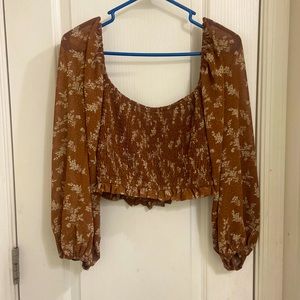 Altard state long sleeve puffy top